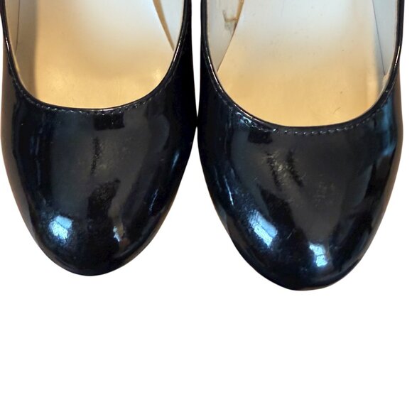 CL By Laundry shiny black slip on wedges dress shoes women's size 6 1/2 - Picture 5 of 12